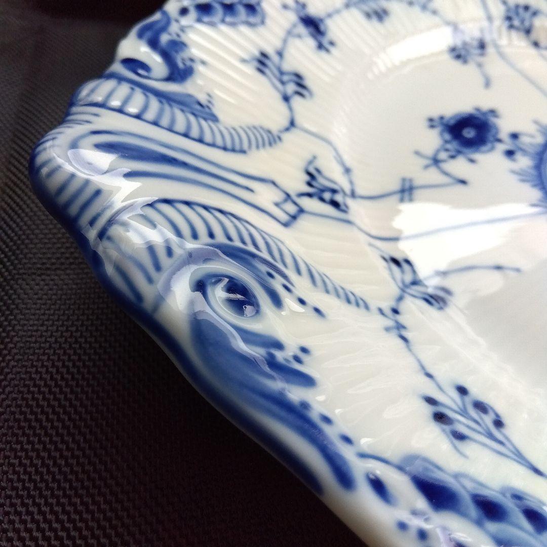 ロイヤルコペンハーゲン B＆Bプレート 大皿 ブルーフルーテッド　ハーフレース