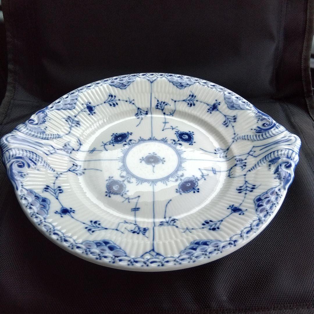 ロイヤルコペンハーゲン B＆Bプレート 大皿 ブルーフルーテッド　ハーフレース