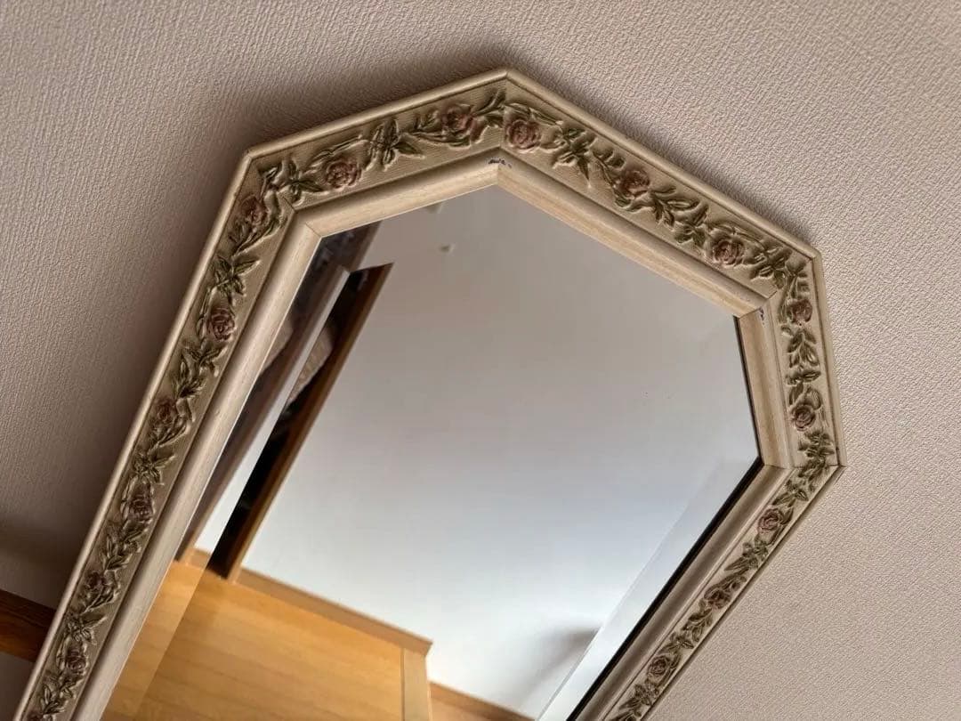 イタリア製　ウォールミラー　姿見　鏡　アンティーク　壁掛け