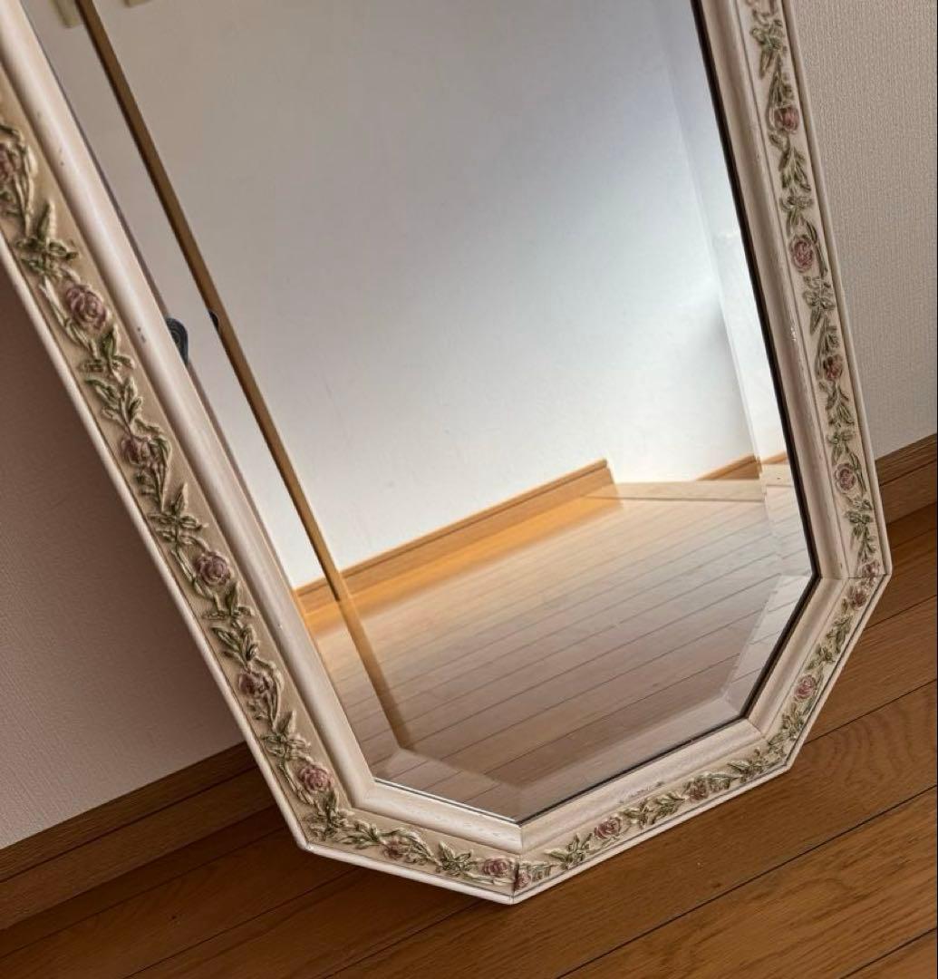 イタリア製　ウォールミラー　姿見　鏡　アンティーク　壁掛け