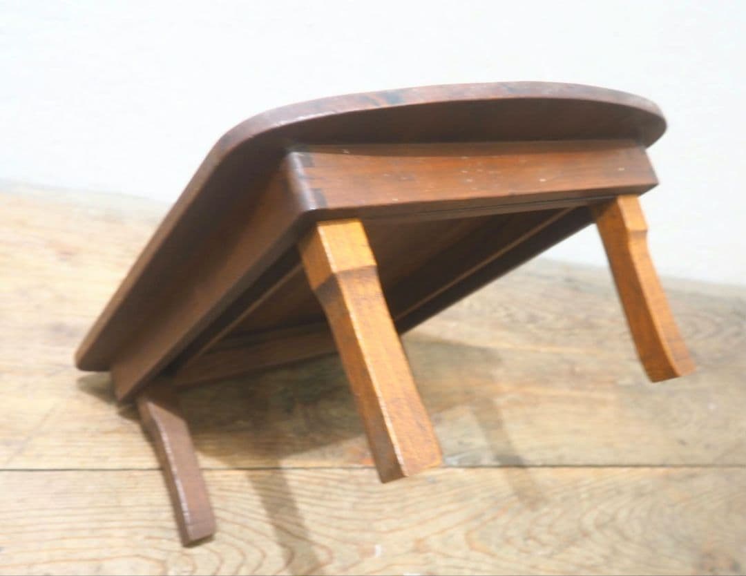 1312 折りたたみ式　小ぶりな角ちゃぶ台　座卓　ローテーブル　古家具　レトロ