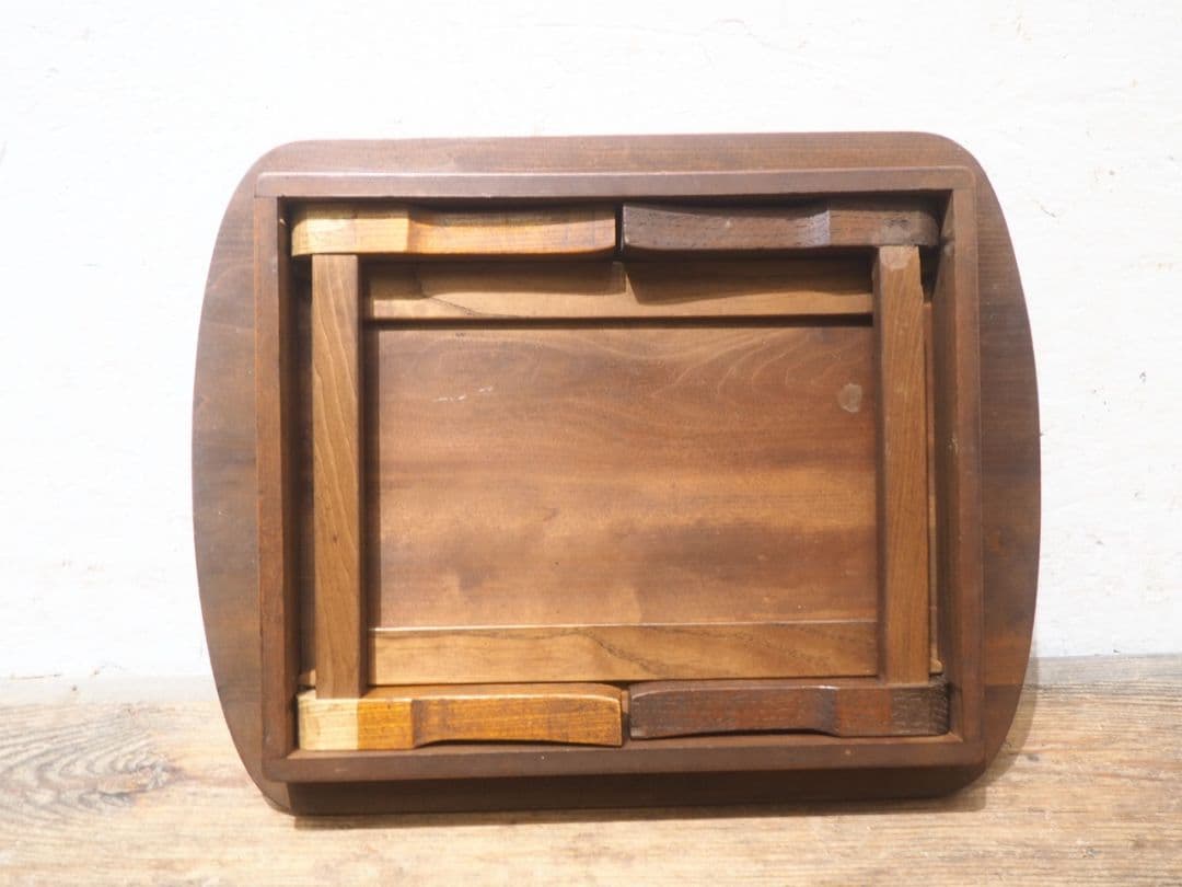 1312 折りたたみ式　小ぶりな角ちゃぶ台　座卓　ローテーブル　古家具　レトロ