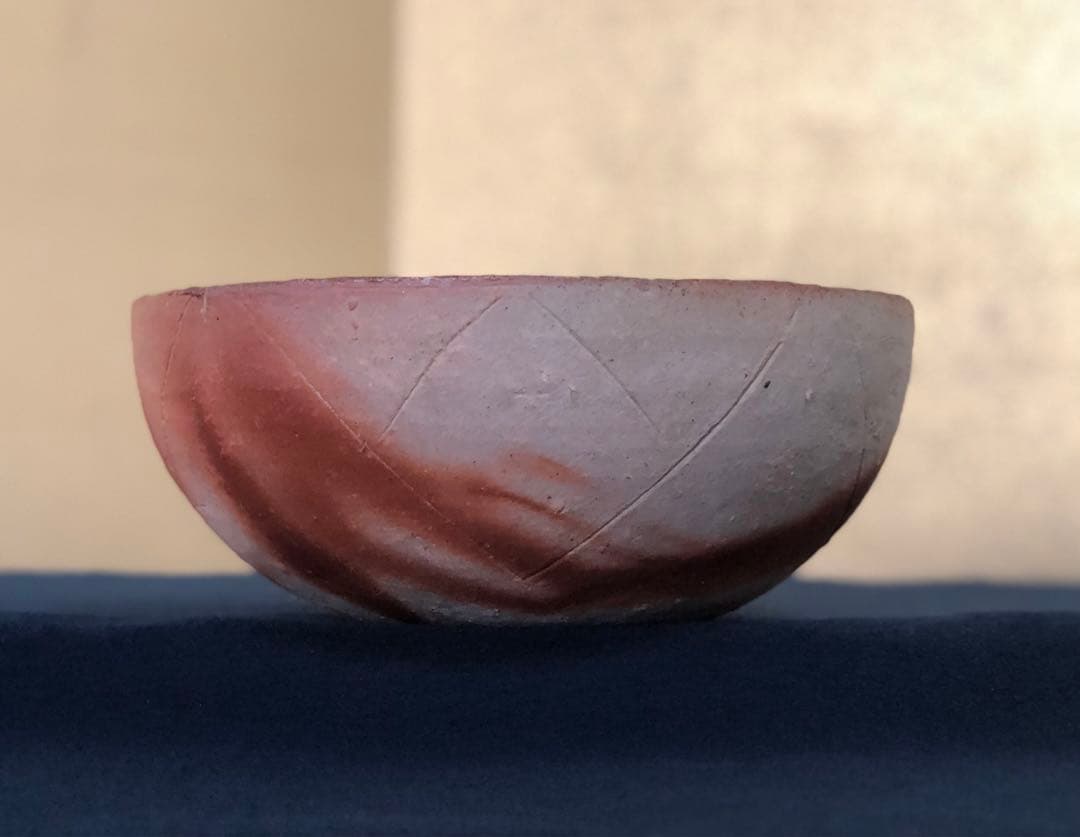 《R》備前 丸鉢5客 森陶岳 火襷 深鉢 鉢 共箱　260114き3