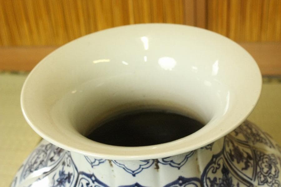 中国美術 青花枝花紋 壺 高49cm(A595)