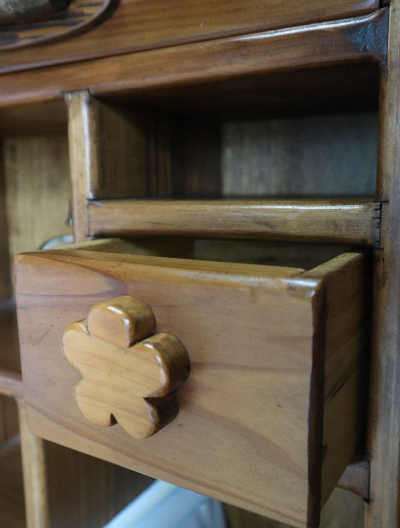 吉野杉のさくらの飾り棚　手作り　奈良