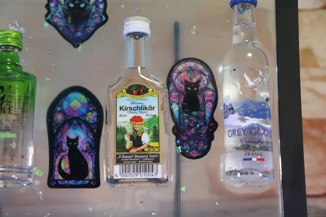 LEDインテリア ハンドメイドレジンアート ミニチュアボトルディスプレイ 酒