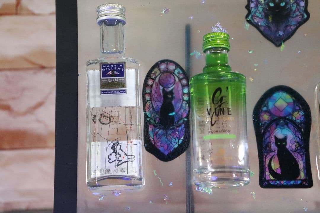 LEDインテリア ハンドメイドレジンアート ミニチュアボトルディスプレイ 酒