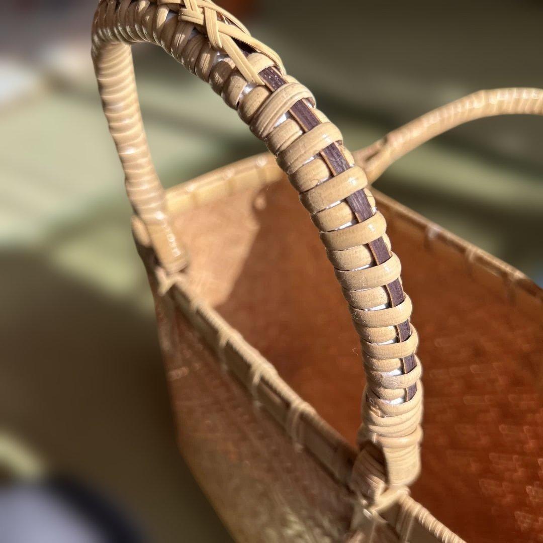 たけ編み込みバック　地元の竹で作成　とっても素敵です