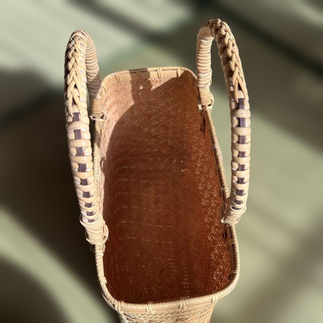 たけ編み込みバック　地元の竹で作成　とっても素敵です