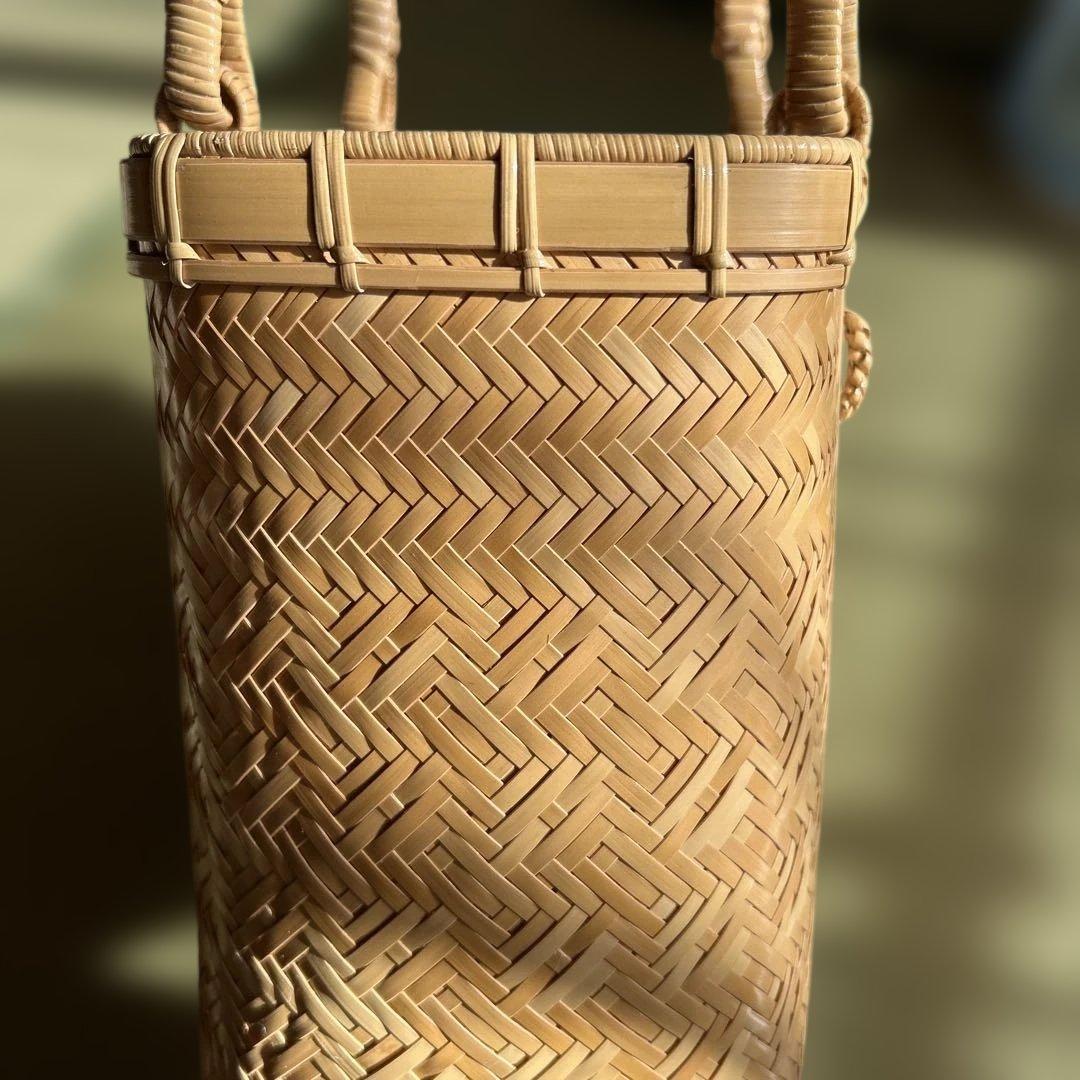 たけ編み込みバック　地元の竹で作成　とっても素敵です
