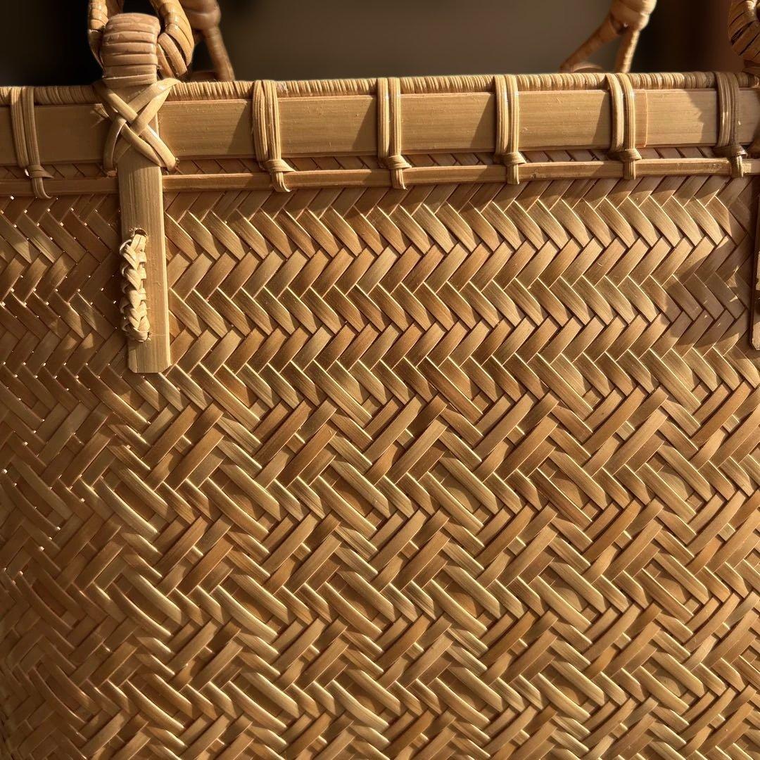 たけ編み込みバック　地元の竹で作成　とっても素敵です