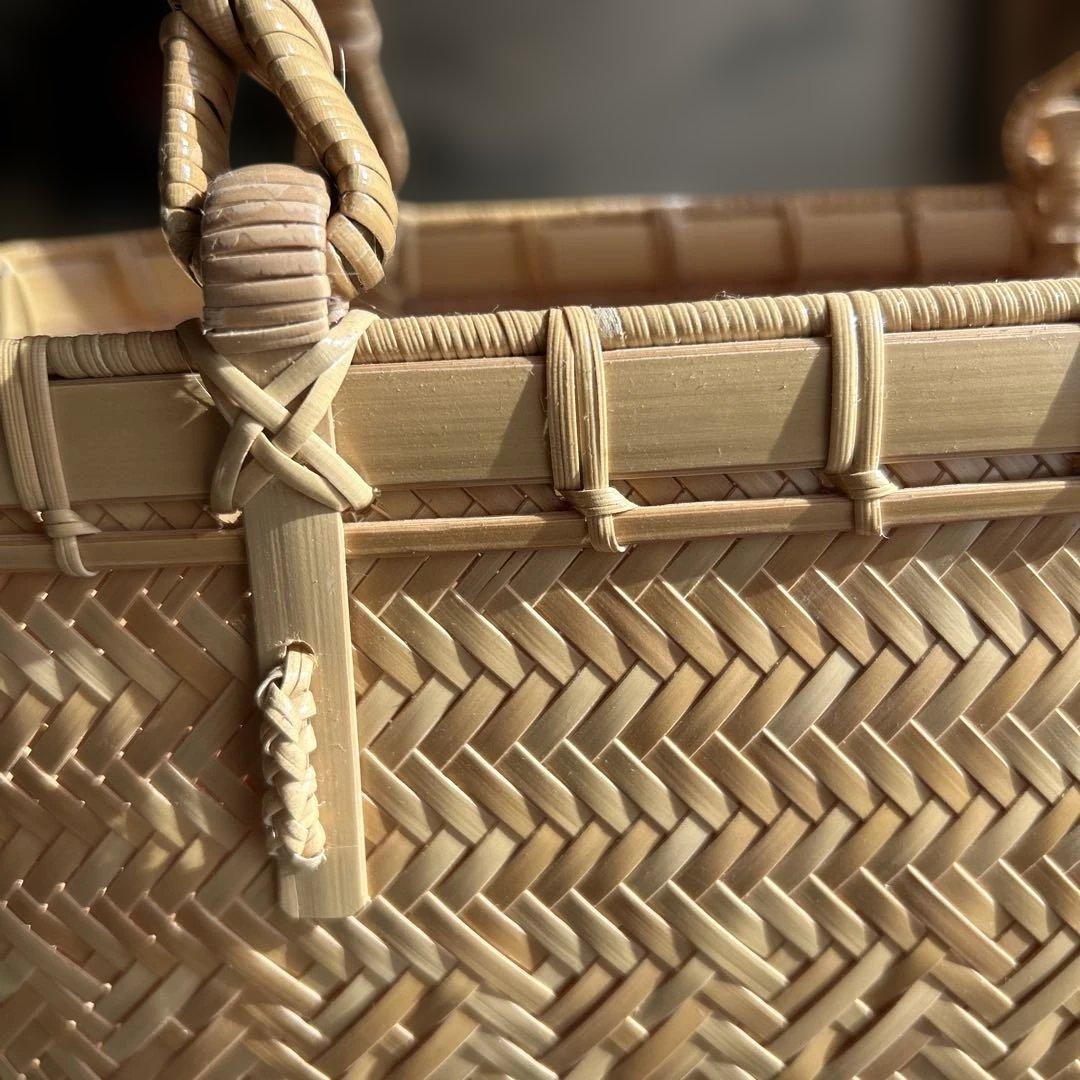 たけ編み込みバック　地元の竹で作成　とっても素敵です