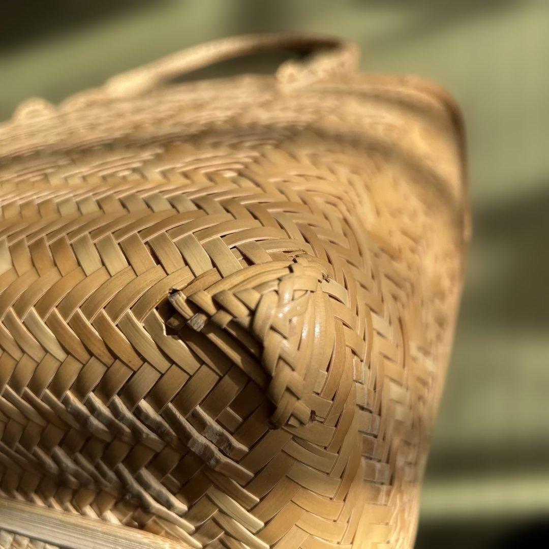 たけ編み込みバック　地元の竹で作成　とっても素敵です