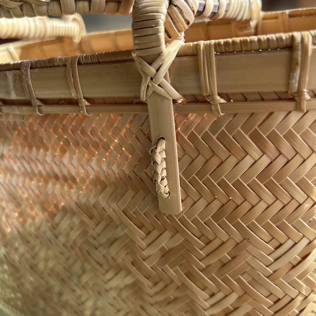 たけ編み込みバック　地元の竹で作成　とっても素敵です