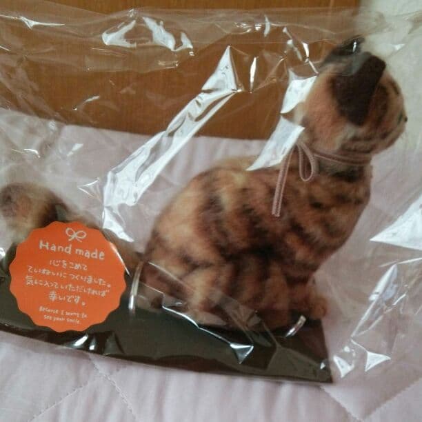 ハンドメイド☆羊毛ぬいぐるみ☆ふわふわキジトラ猫ちゃん