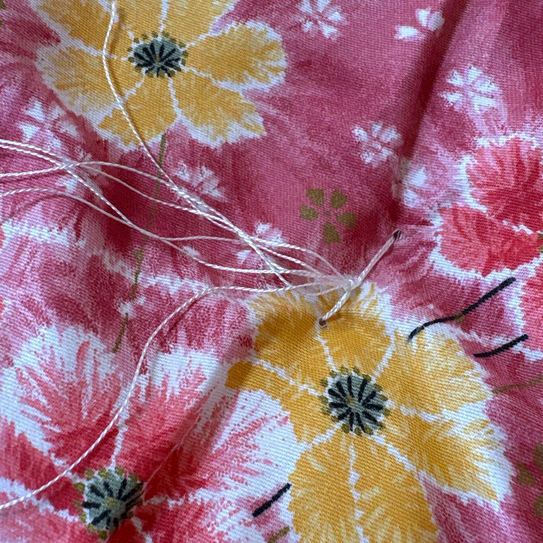 綿組布団　掛け・敷き布団セット（ピンク系）和風レトロ