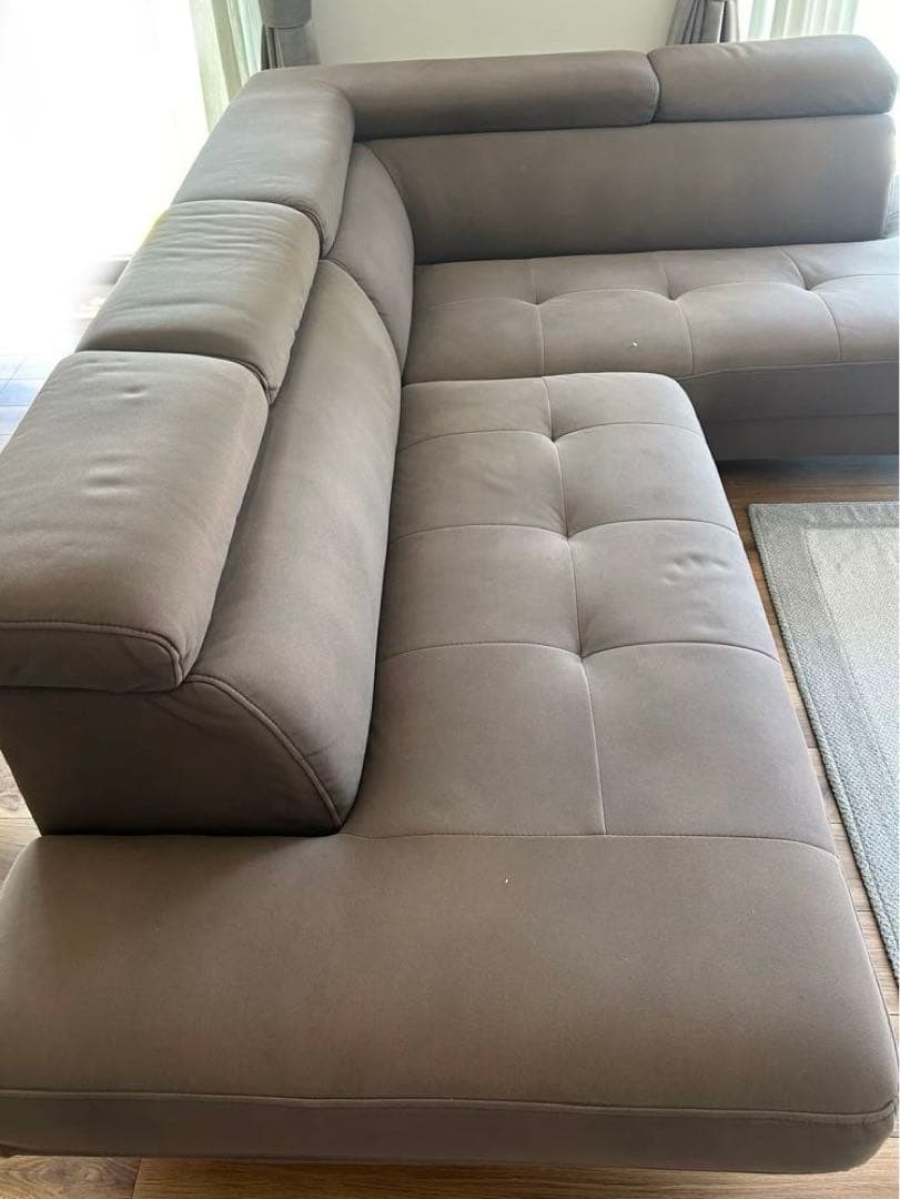 クラベス　茶色　L字ソファ、コーナーソファ、4〜５人掛けソファ、引き取り限定‼︎