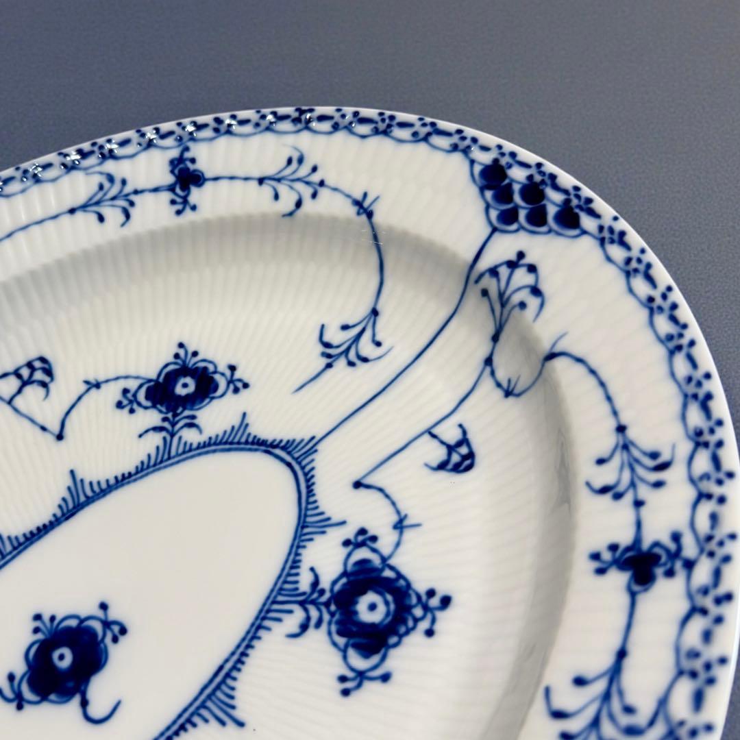 ロイヤルコペンハーゲン ブルーフルーテッド ハーフレース オーバルプレート 大皿