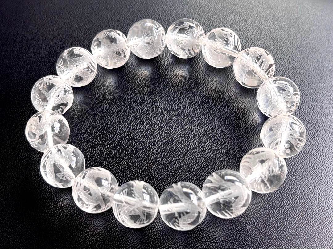 究極品質　ヒマラヤ幻の聖山　オールドカイラス水晶の皇帝龍神大珠ブレス　13.5㎜