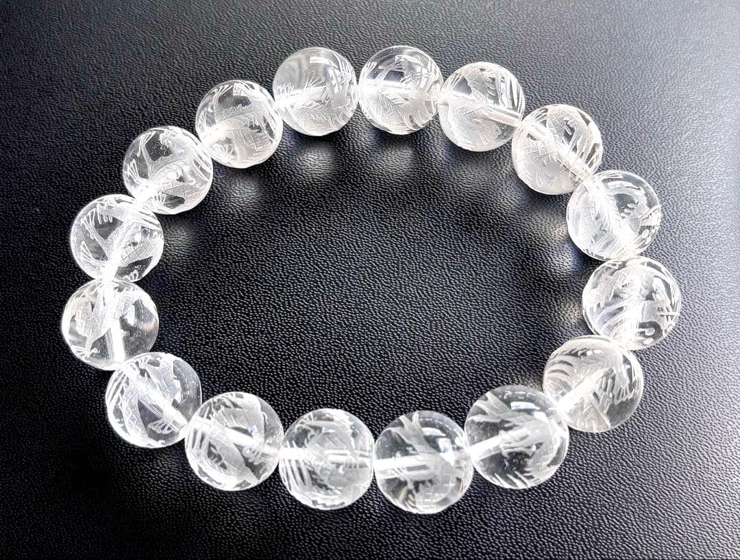 究極品質　ヒマラヤ幻の聖山　オールドカイラス水晶の皇帝龍神大珠ブレス　13.5㎜