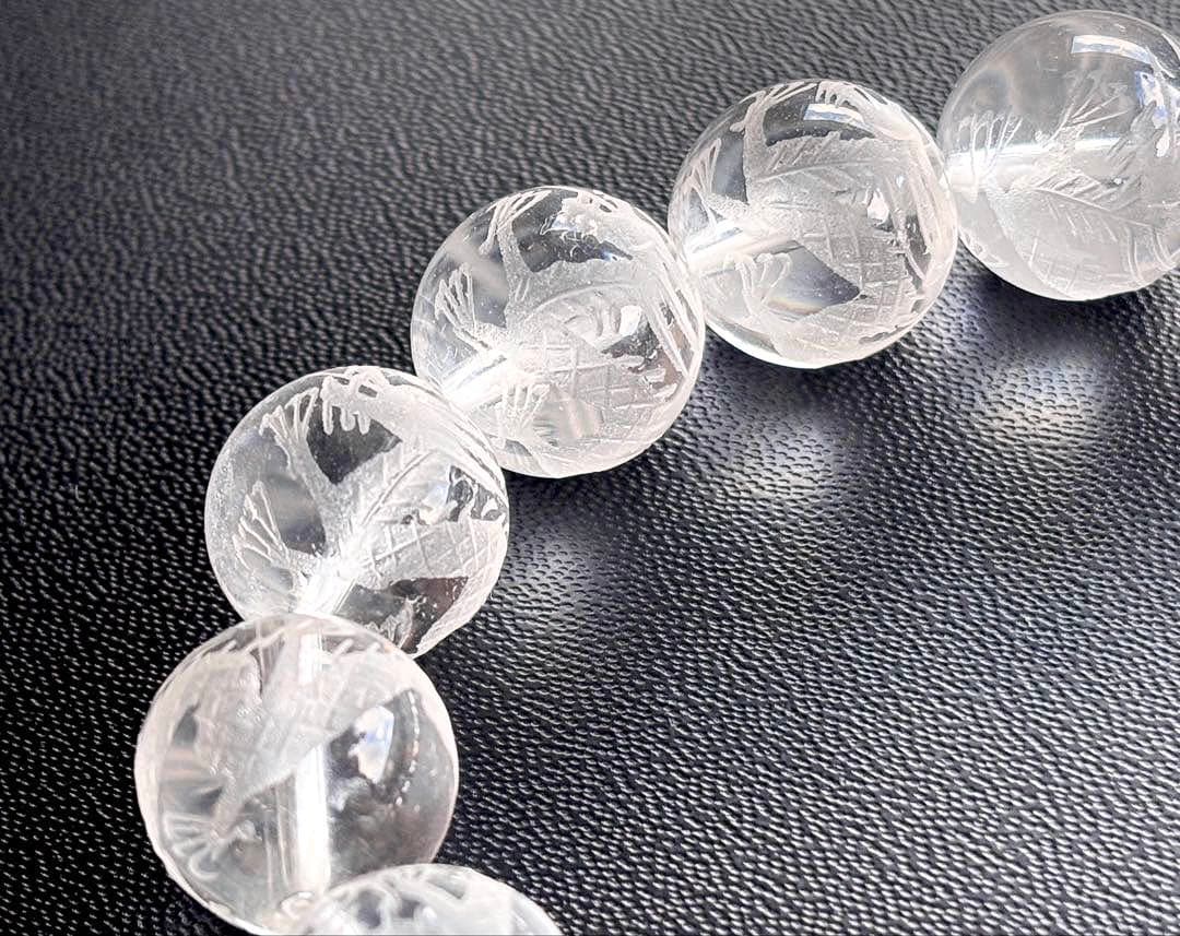 究極品質　ヒマラヤ幻の聖山　オールドカイラス水晶の皇帝龍神大珠ブレス　13.5㎜