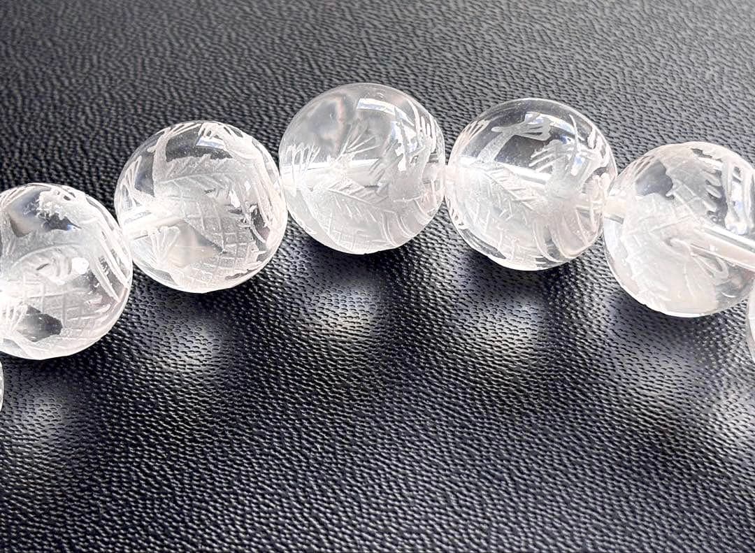 究極品質　ヒマラヤ幻の聖山　オールドカイラス水晶の皇帝龍神大珠ブレス　13.5㎜