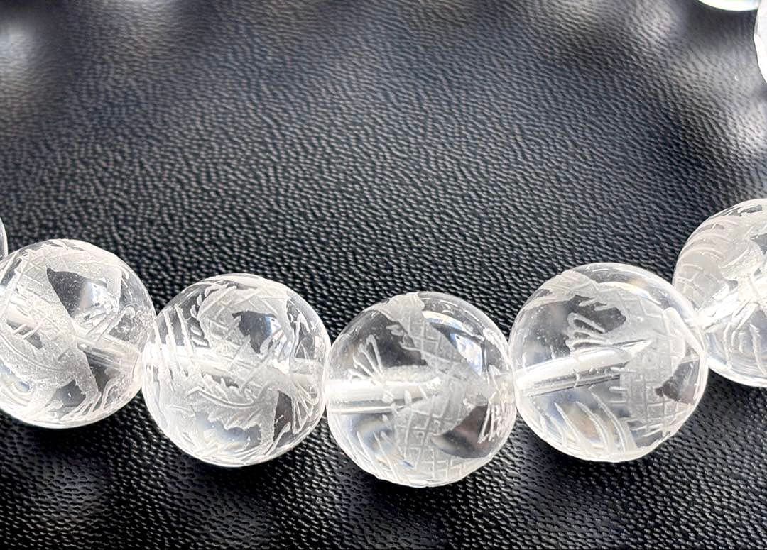 究極品質　ヒマラヤ幻の聖山　オールドカイラス水晶の皇帝龍神大珠ブレス　13.5㎜