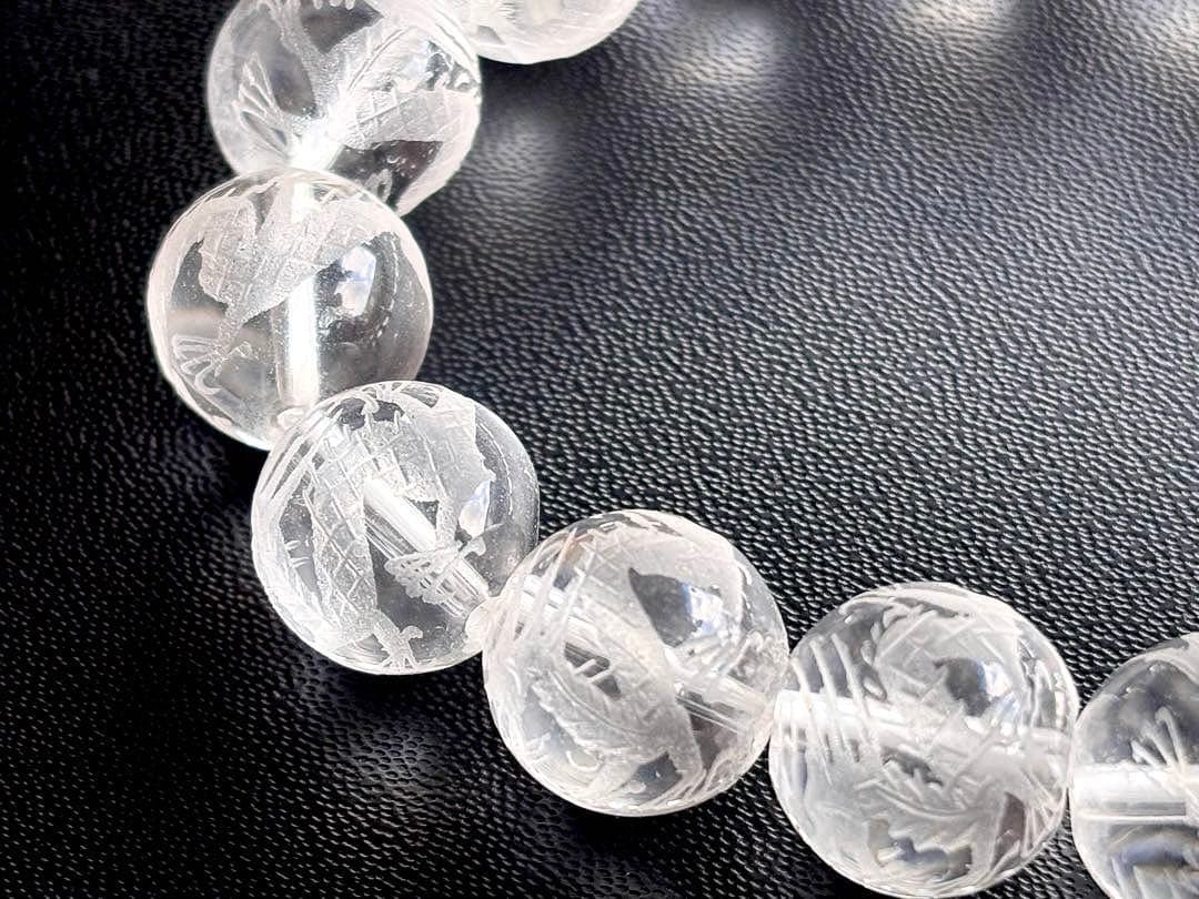 究極品質　ヒマラヤ幻の聖山　オールドカイラス水晶の皇帝龍神大珠ブレス　13.5㎜