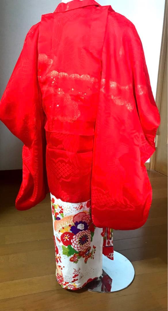 七五三3歳　女の子着物セット　正絹　アンティーク　袖付き羽織　個性的❤️