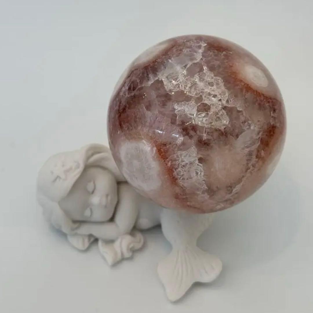 高品質ピンクアメジスト　BIGスフィア　レース　65.76mm