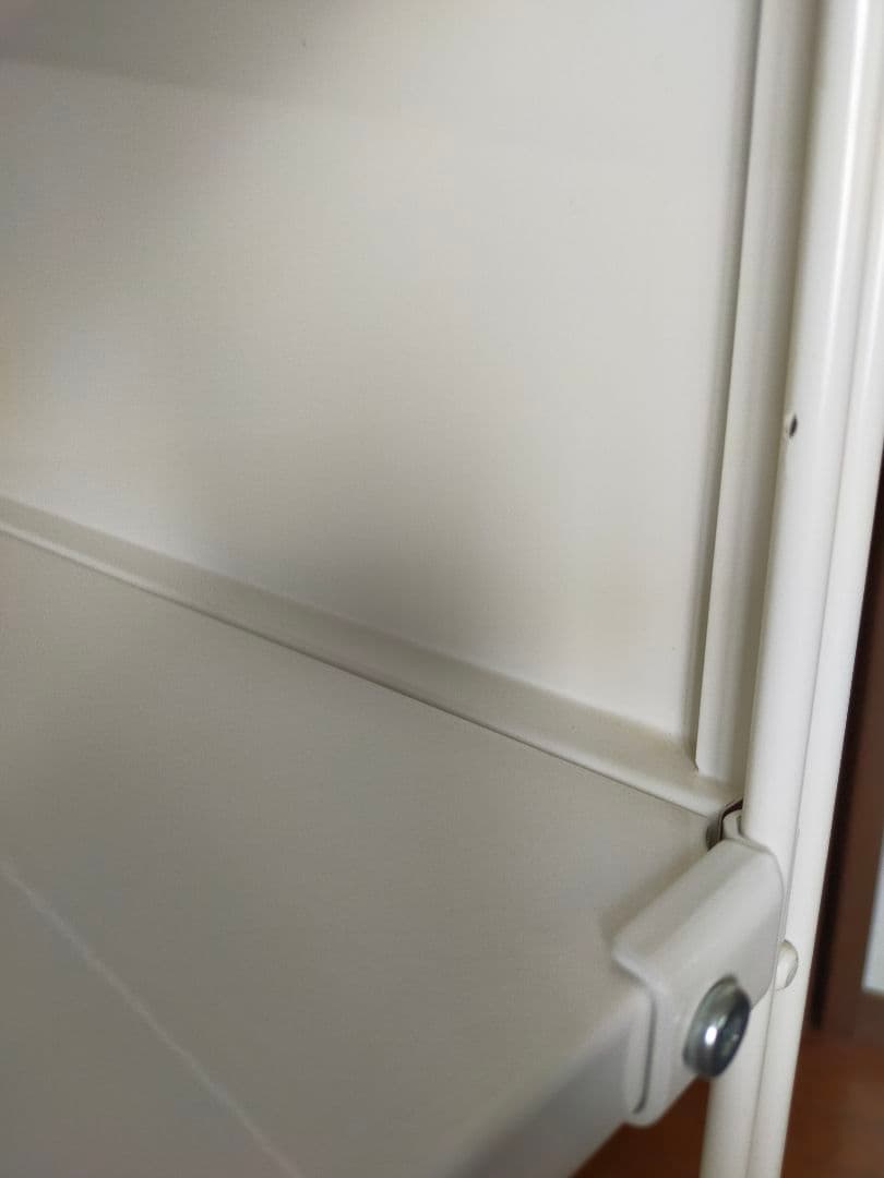 無印良品スチールユニットシェルフ・中・ライトグレー（追加棚2枚＋サイドパネル付）