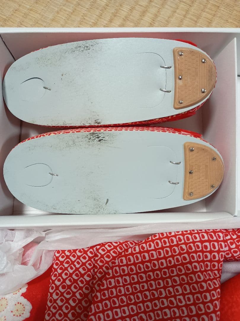 ３歳　着物被布セット　長襦袢、草履、巾着、足袋付き