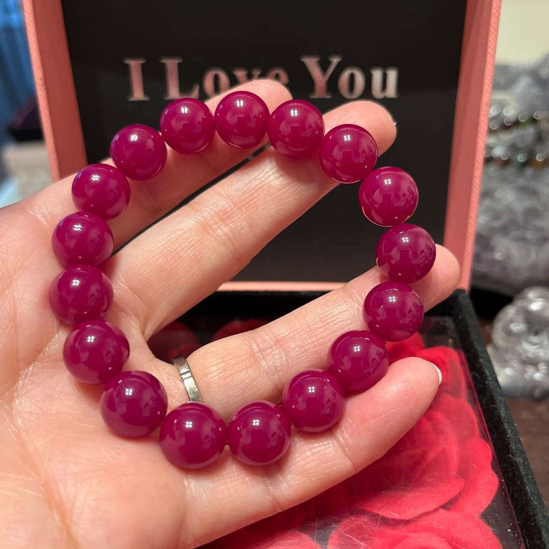 セール！天然石ブレスレット ミャンマー産 ルビー 大玉