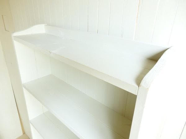 サイズデザインオーダー可6段カップボードW64シャビーナチュラルホワイト受注製作