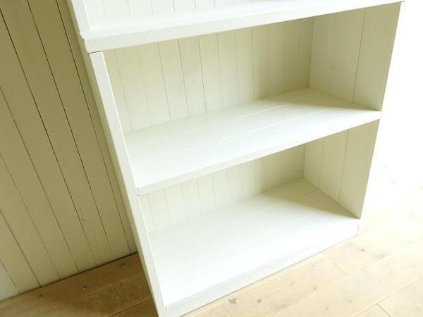 サイズデザインオーダー可6段カップボードW64シャビーナチュラルホワイト受注製作