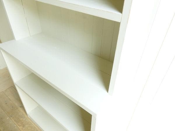 サイズデザインオーダー可6段カップボードW64シャビーナチュラルホワイト受注製作