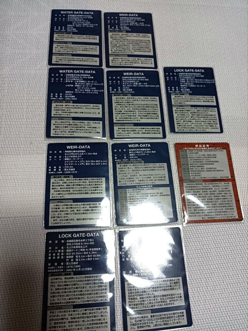 宮城県ダムカード 旧北上川分流施設完成10周年記念カード他10枚セット