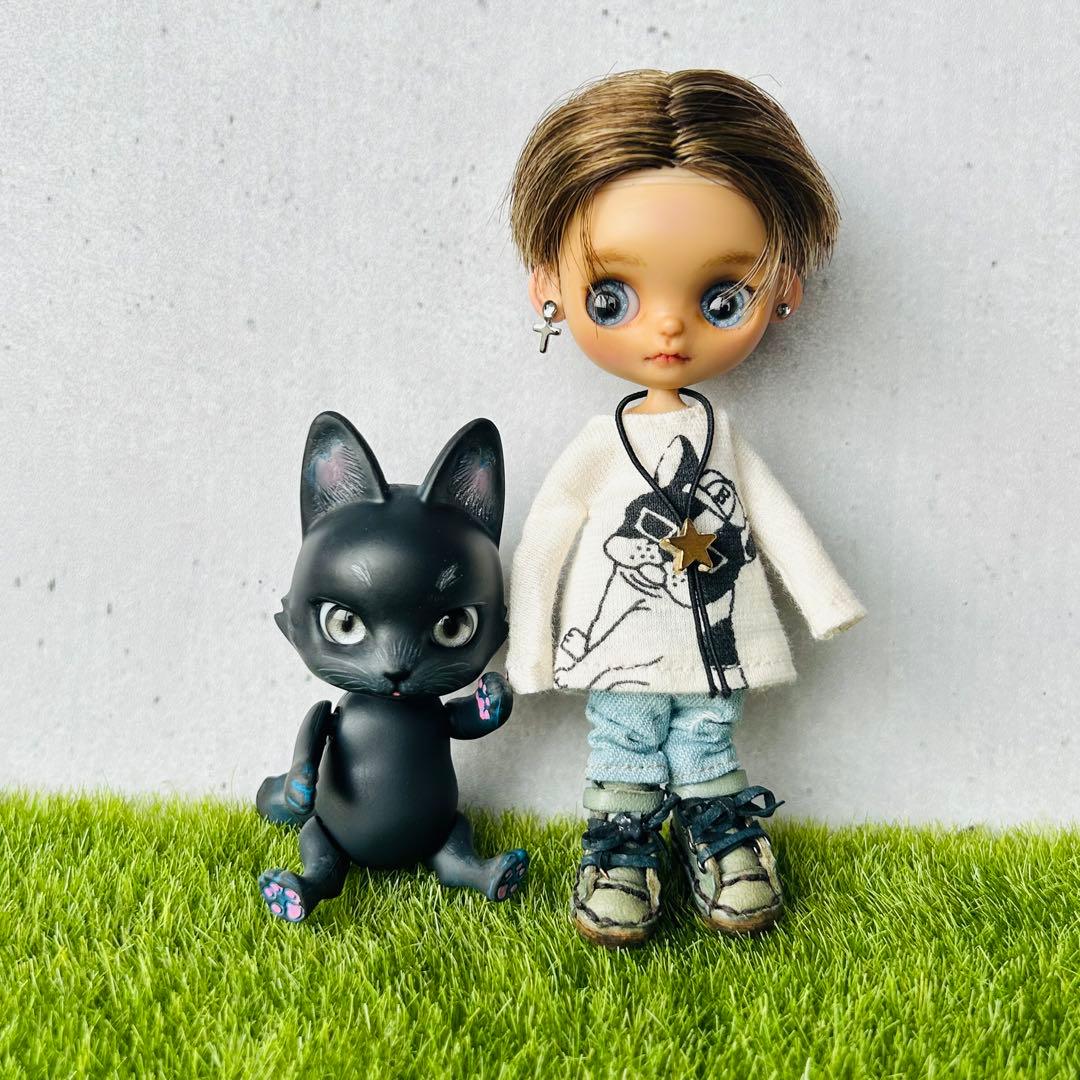 プチブライスカスタム おさかな☆ドール ボーイ＆黒キツネ