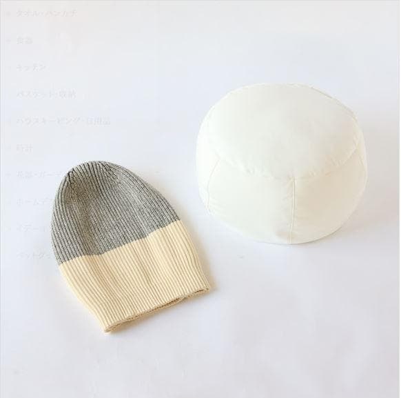 IDEE mini puuf 本体+カバー　ホワイト×ブラック ミックス