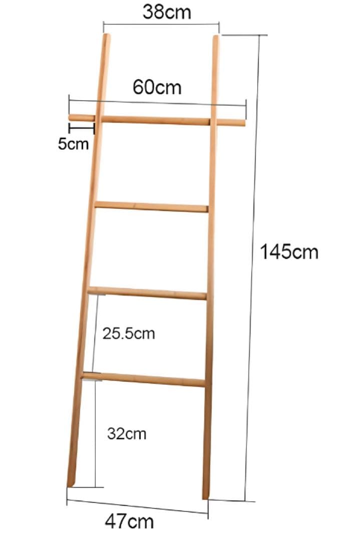 【ラダーラック／シェルフ】掛ける収納♩ラダー型タオル掛け 145cm⁂
