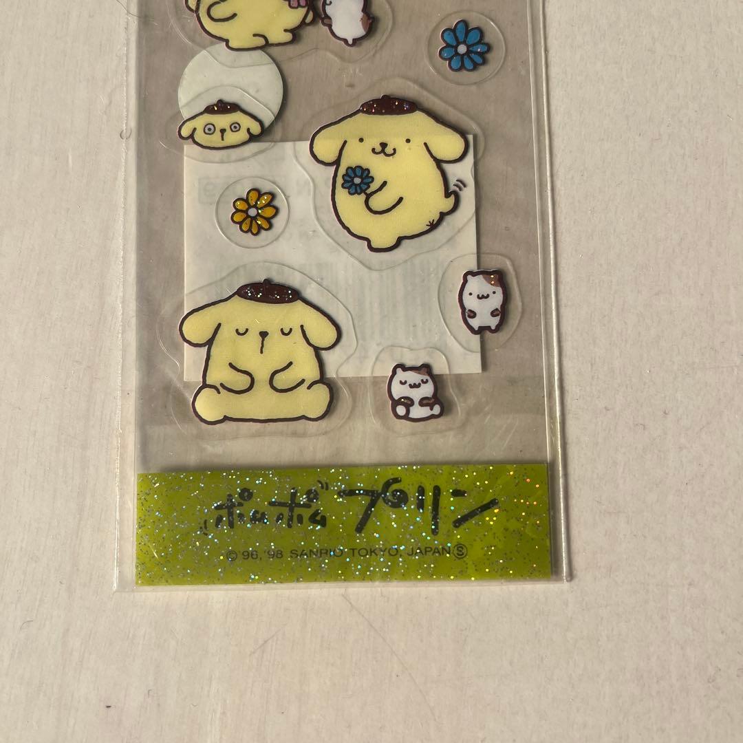 激レア・当時物】ポムポムプリン クリアシール ラメ入り／1996年初期