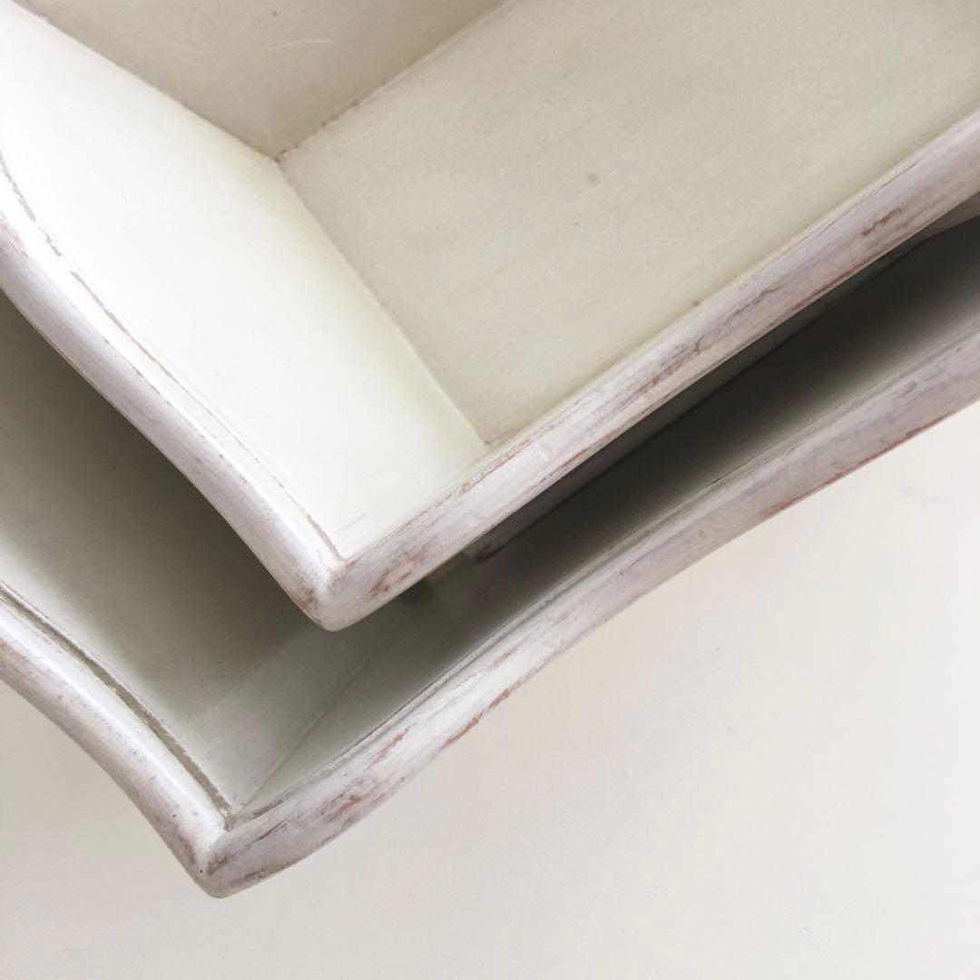 木製バスケット(大小2個セット)