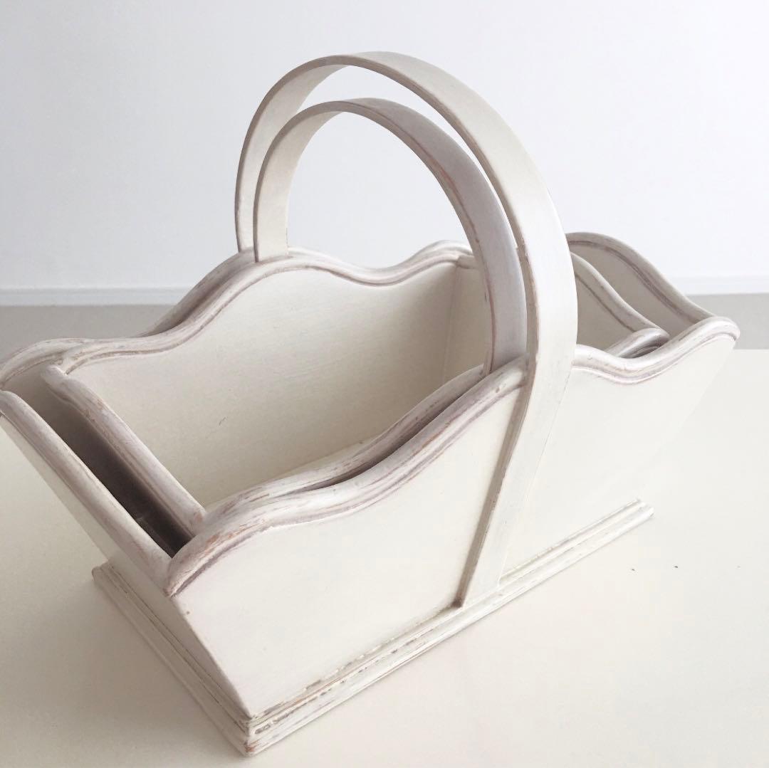 木製バスケット(大小2個セット)