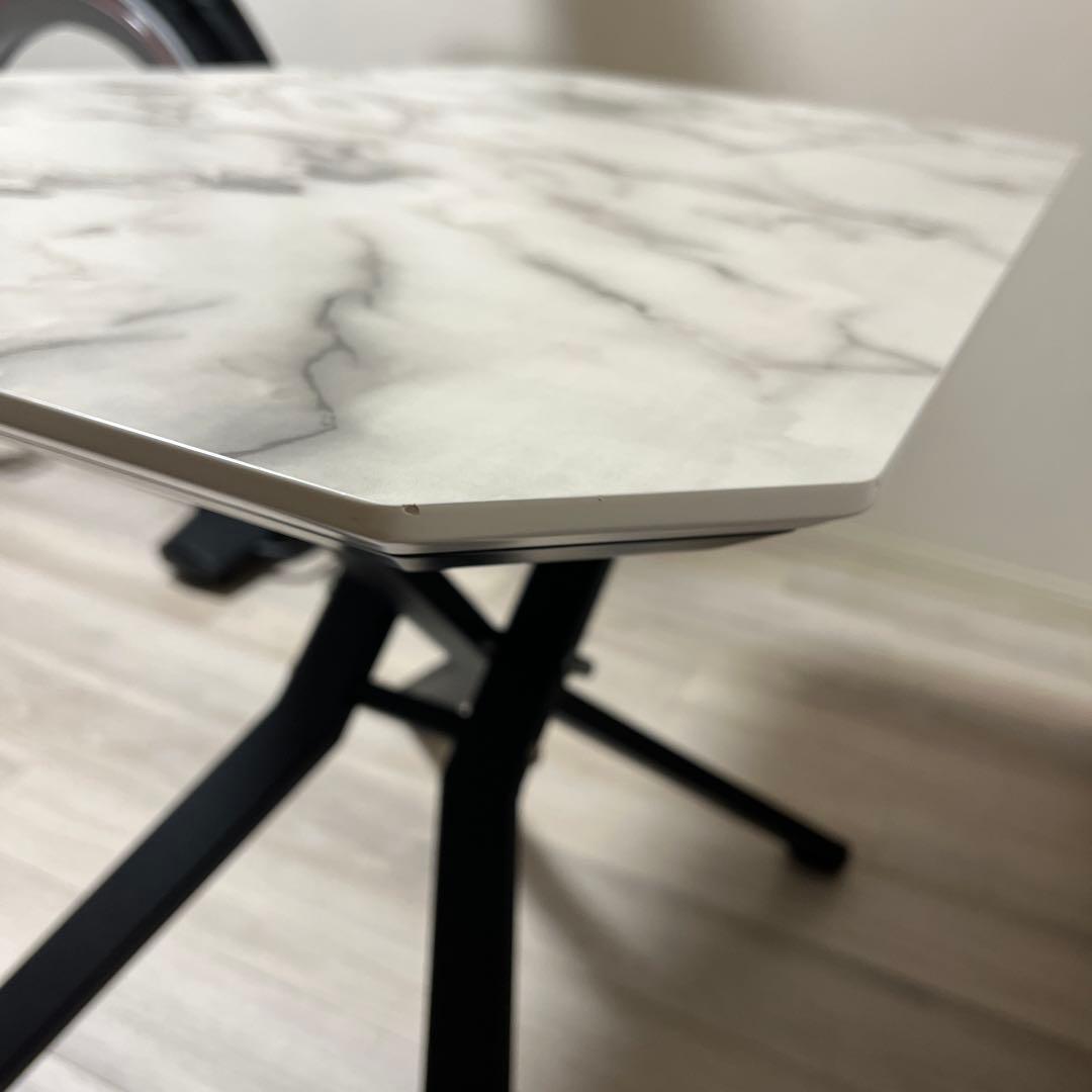 大理石風　昇降式　リビングテーブル　ダイニングテーブル　ローテーブル
