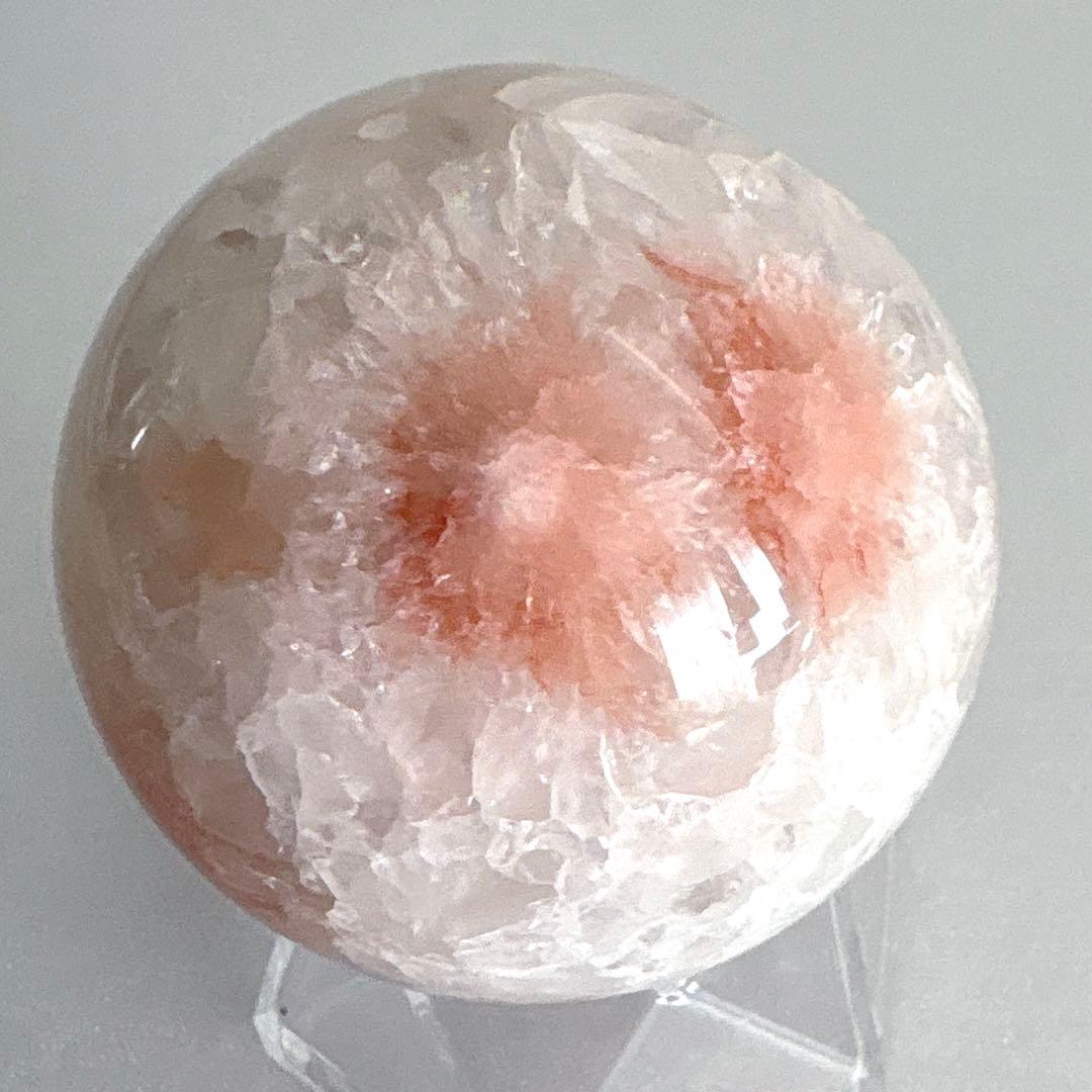 高品質　ジオード桜瑪瑙　スフィア　59mm 天然水晶結晶ザクザク　置物　275g