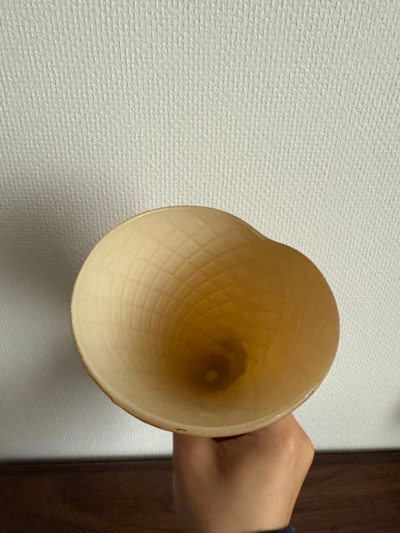 ヴィンテージ　ガラス　アイスコーン　花瓶