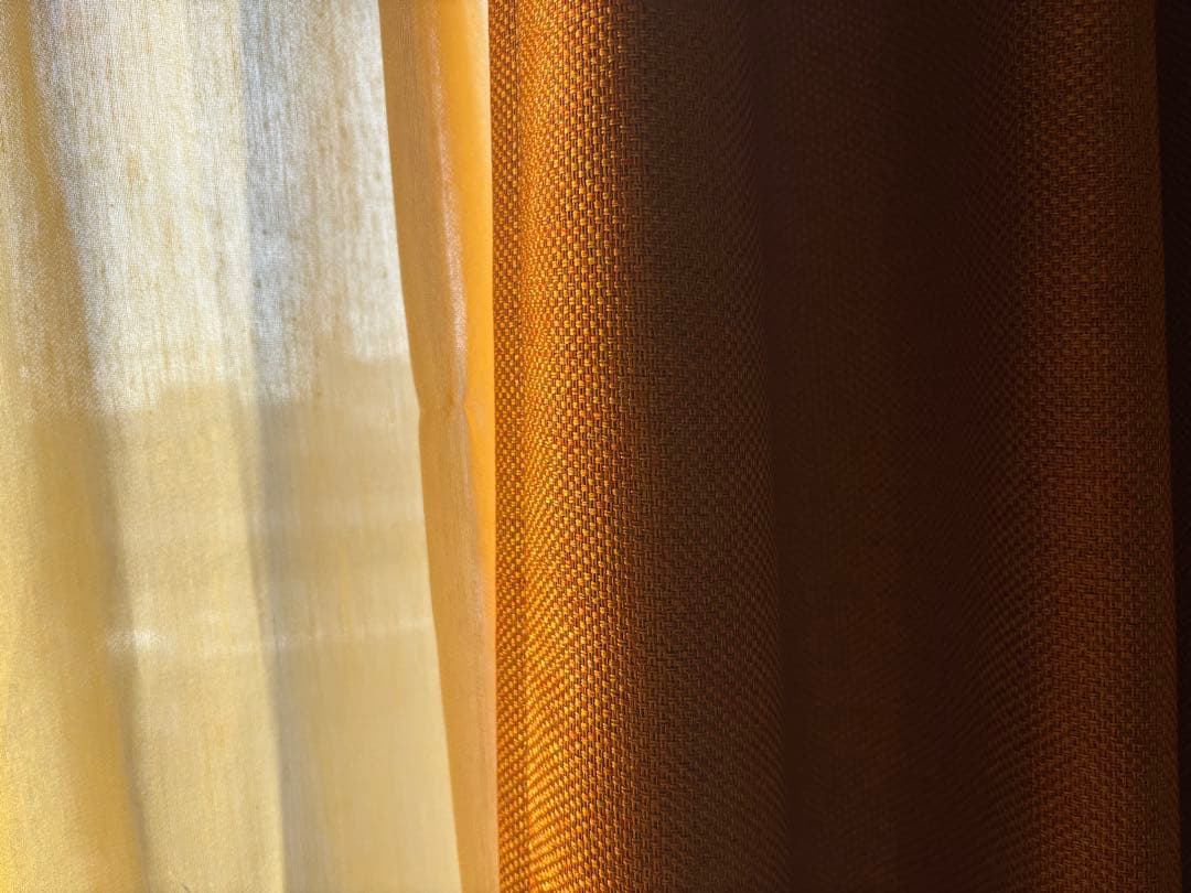 テキスタイルデポオレンジカーテン&GLAMSTYLE オレンジ 色レース