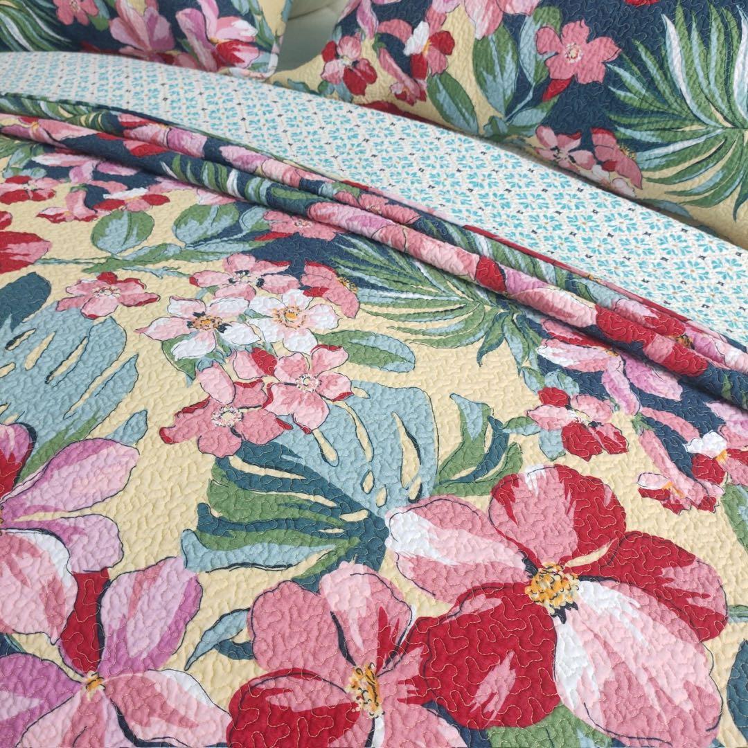 キルトベッドカバー3点セット綿マルチカバー キルティング 641