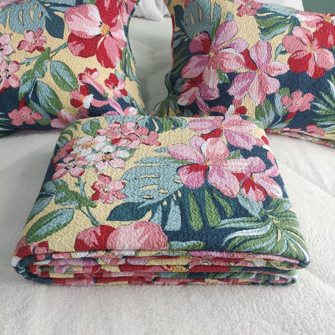 キルトベッドカバー3点セット綿マルチカバー キルティング 641