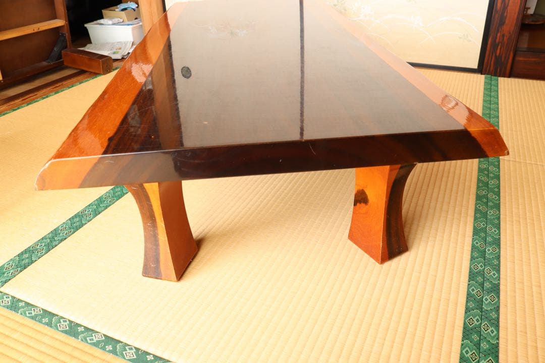 花梨 一枚板 座卓 無垢 和家具 151.5cm 直接引き取り